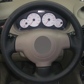 

Puou Black Leather Hand-stitched Car Steering Wheel Cover for Citroen C2 2006-2013 Free shipping