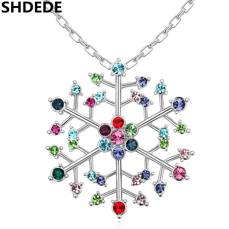 

SHDEDE Austrian Crystal Necklace Pendants Jewelry For Women Fashion Female Ladies Rhinestone Snow -14305