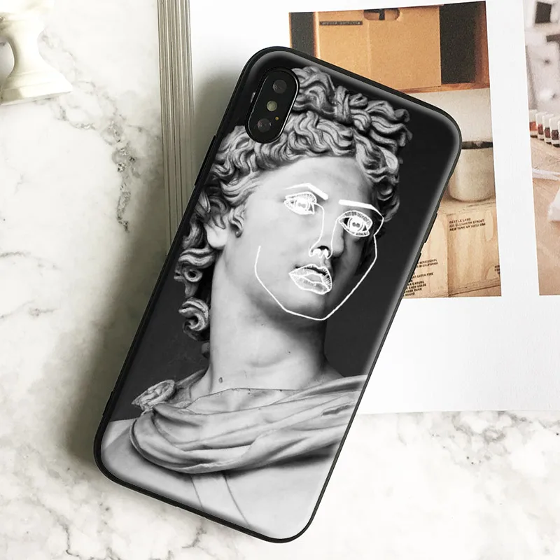 

Plaster statue funny Pattern coque Tpu Soft Silicone Phone Case Cover Shell For Apple iPhone 5 5s Se 6 6s 7 8 Plus X XR XS MAX