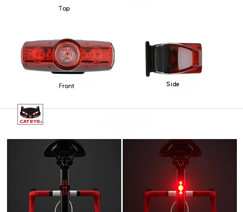 Flash Deal CATEYE TL-LD635-R Cycling Bike Rear Lights USB Rechargeable Ultralight Warning Flashing Lamp MTB Road Bicycle Tail Light 4 Modes 10