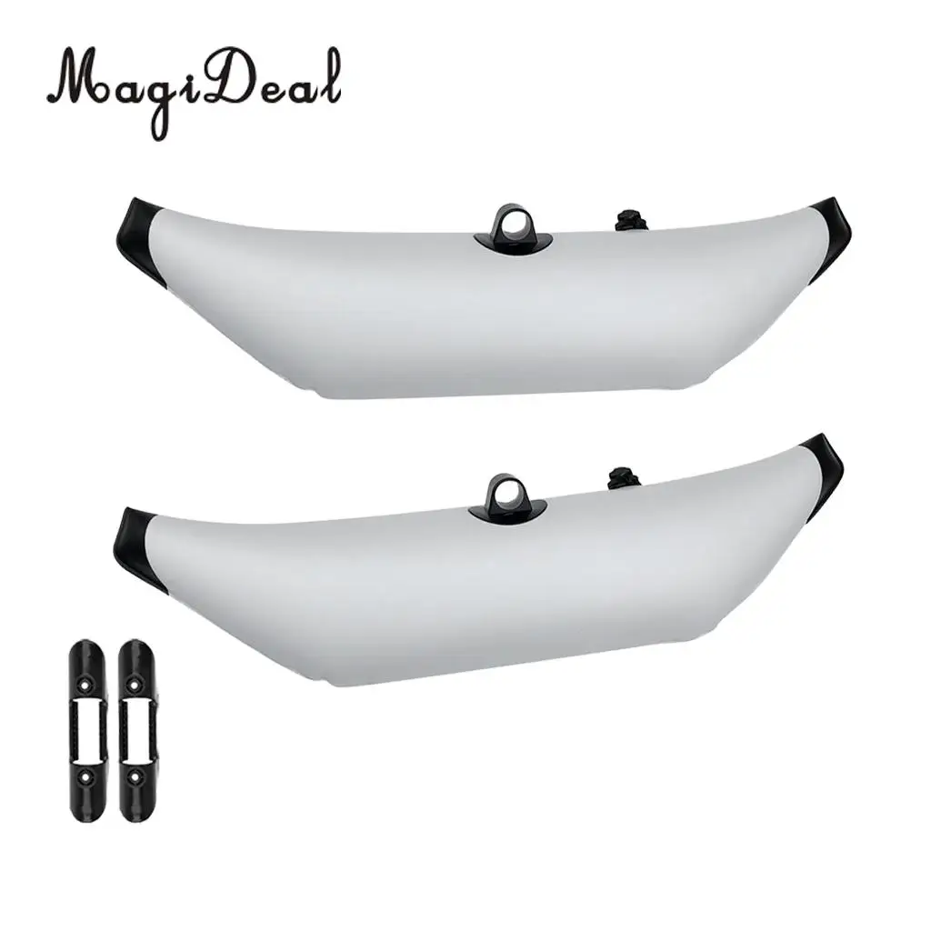 MagiDeal Kayak Canoe 2 Inflatable Outrigger Stabilizer with 2 Paddle Clip Rod Holder