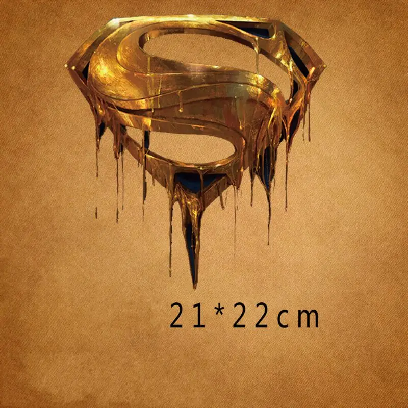 

21x22cm New Super hero Iron On Patches Stickers Washable Appliques A-level Heat Transfer For DIY T-shirt Accessory Clothes Jeans