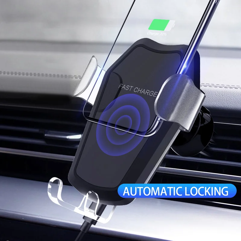 

Car Wireless Charger Automatic Phone Holder Fast Wirless Station 360 Degree Rotation Charging Mount Bracket for IPhone Samsung