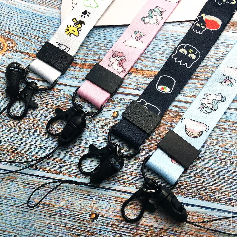 10Pcs/lot Unicorn mobile phone lanyard Bear Neck Strap For Keys ID Card For Huawei Samsung USB Badge Holder DIY Hang Rope