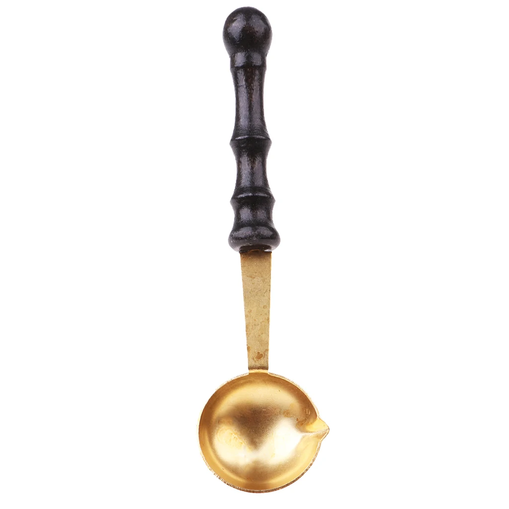 Stamp Sealing Wax Spoon Retro Wood Handle Wax Heating Accessories Tool Spoon Sealing Wax Spoon