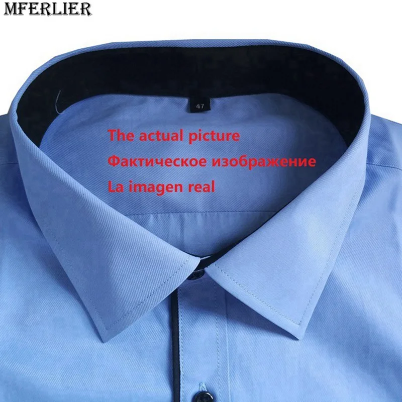 Мужская хлопковая деловая рубашка с длинным рукавом размеры 7XL 8XL 9XL