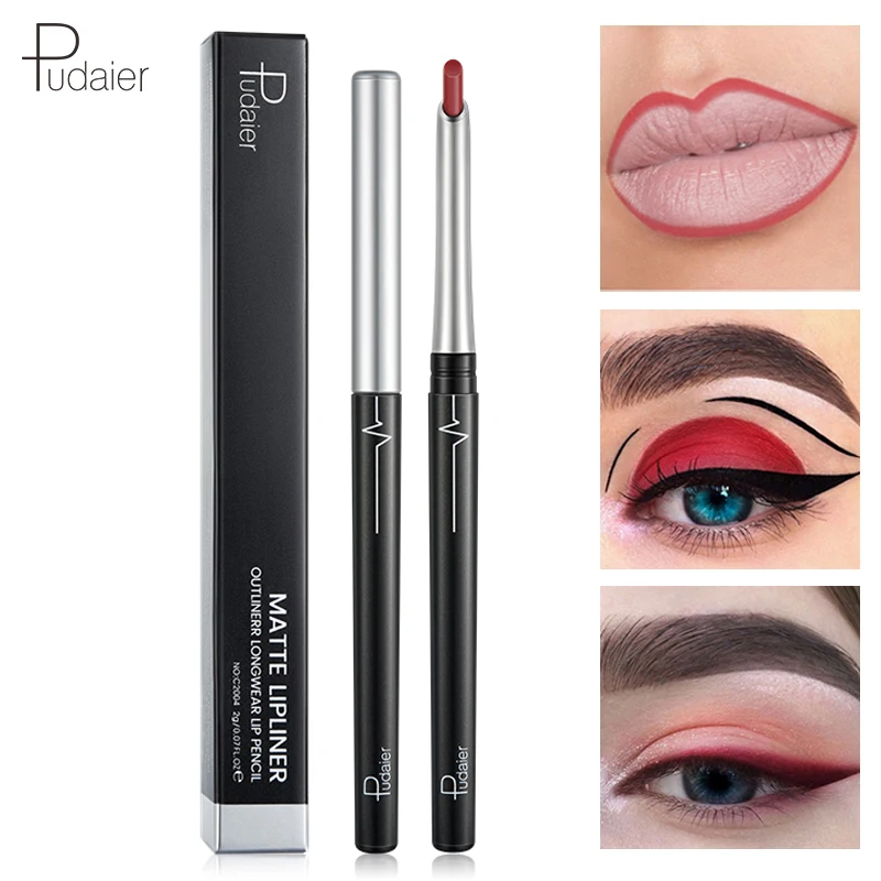 

Pudaier Matte Lip Liner Pencil Waterproof Nude Sexy Lipliner Long-lasting Women Makeup Eyes Lips Liner Contour Crayon Levre