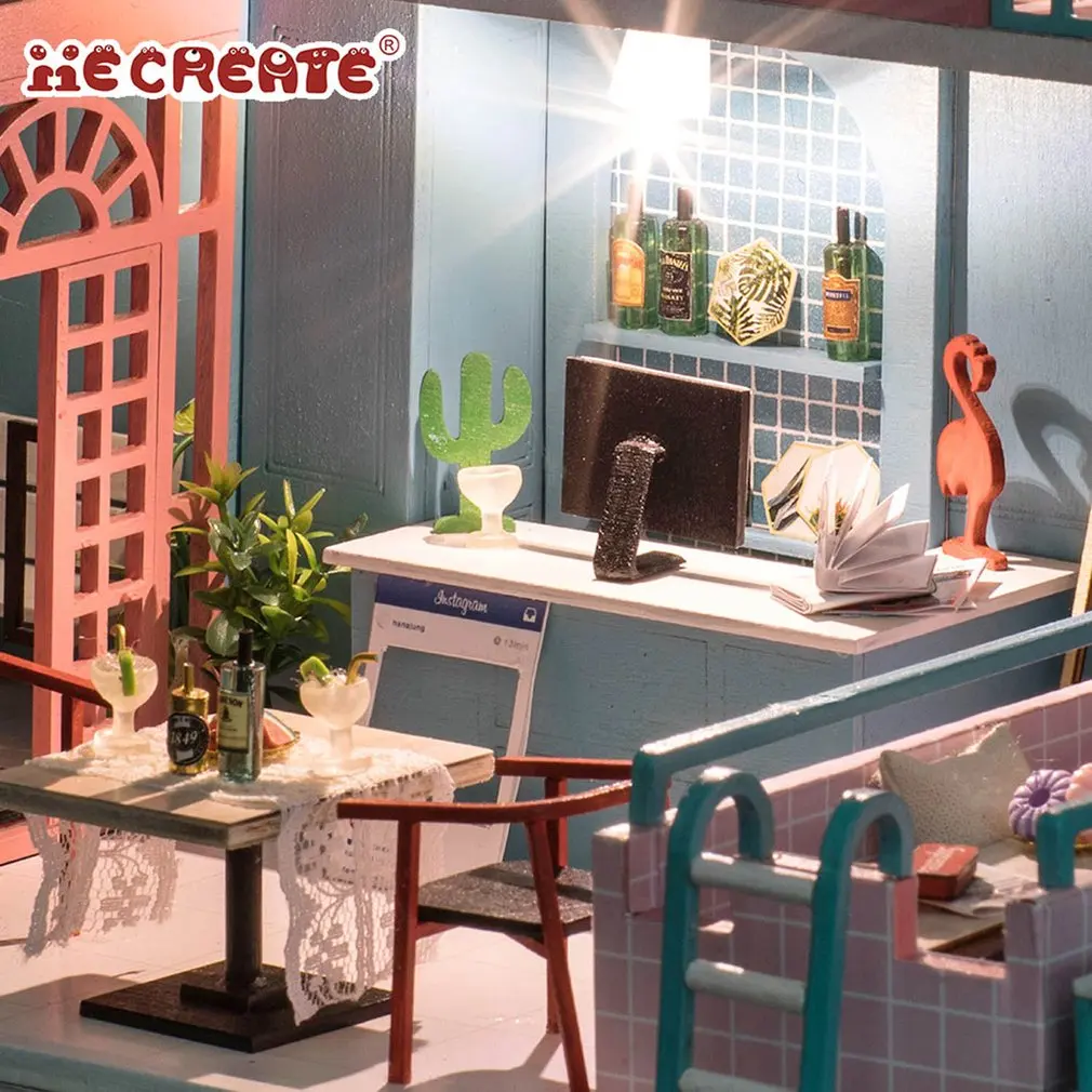 DIY Doll House Furniture Wooden Doll Houses with Dust Cover 3D Wooden Miniature Dollhouse Kit Toys for Children Christmas Gift DIY Doll House Furniture Wooden Doll Houses with Dust Cover 3D Wooden Miniature Dollhouse Kit Toys for Children Christmas Gift