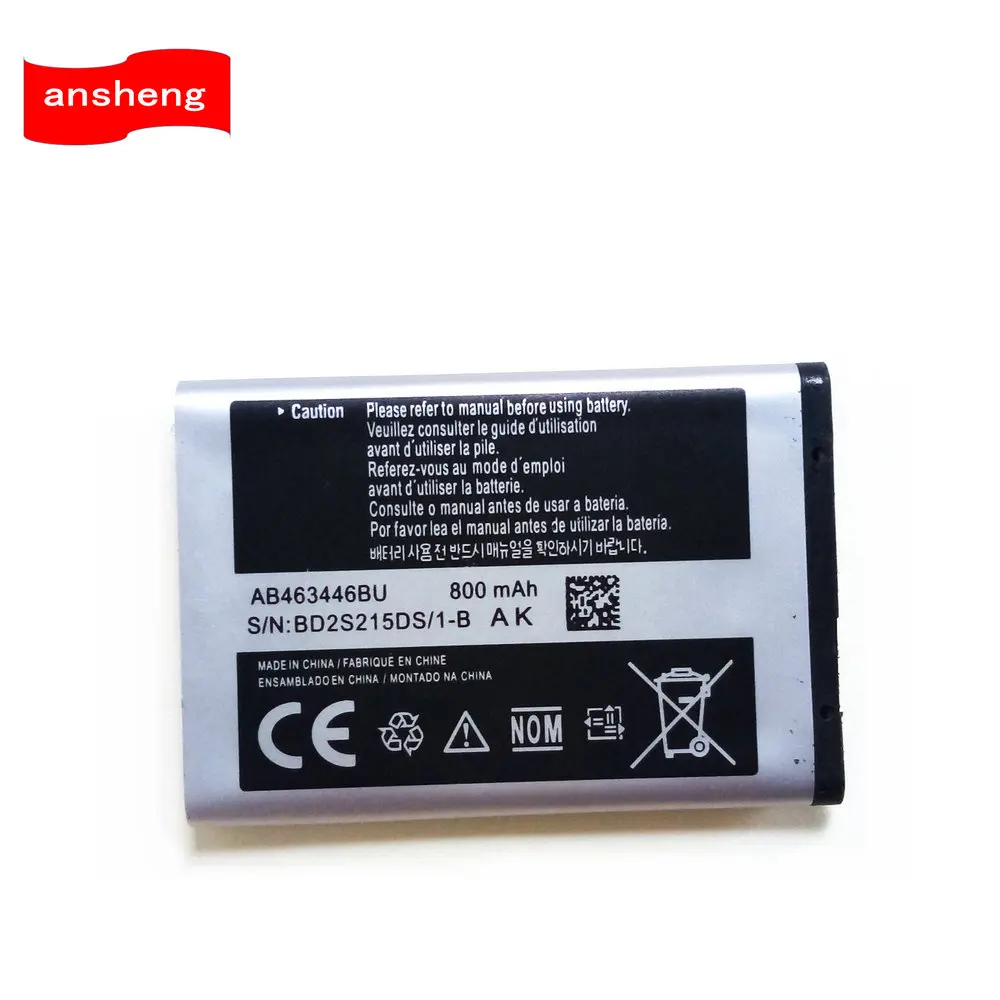 

High Quality 800mAh AB463446BU Battery For Samsung C3300K X208 B189 B309 F299 E329 GT-C3520 E1228 GT-E1200M E339 GT-E2330