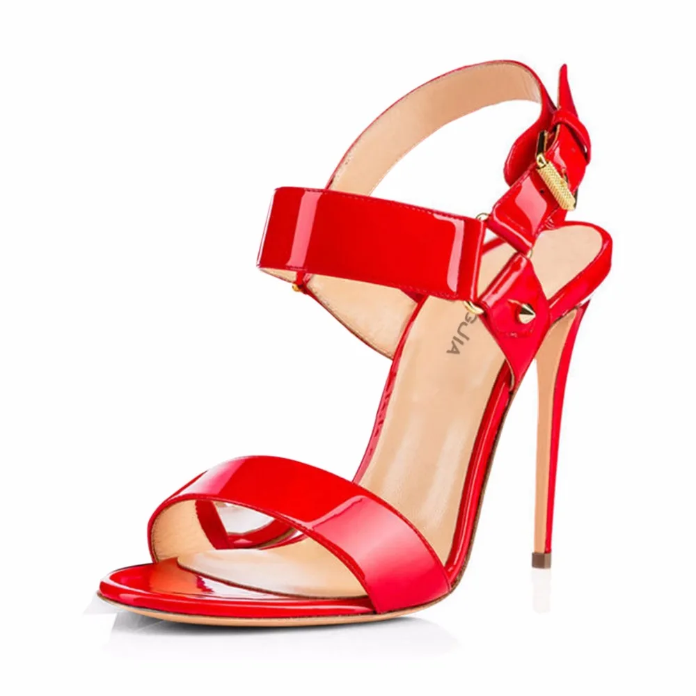 ladies red sandals