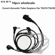 10 pçs covert tubo acústico fone de ouvido 1pin atacado para motorola cobra talkabout walkie talkie t6210 t6220 t6222