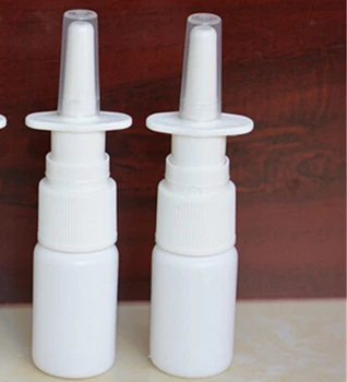 

2Pcs/Lot 10ml White Empty Plastic Nasal Spray Bottles Pump Sprayer Mist Nose Spray Refillable Bottles For Medical Packaging RB05
