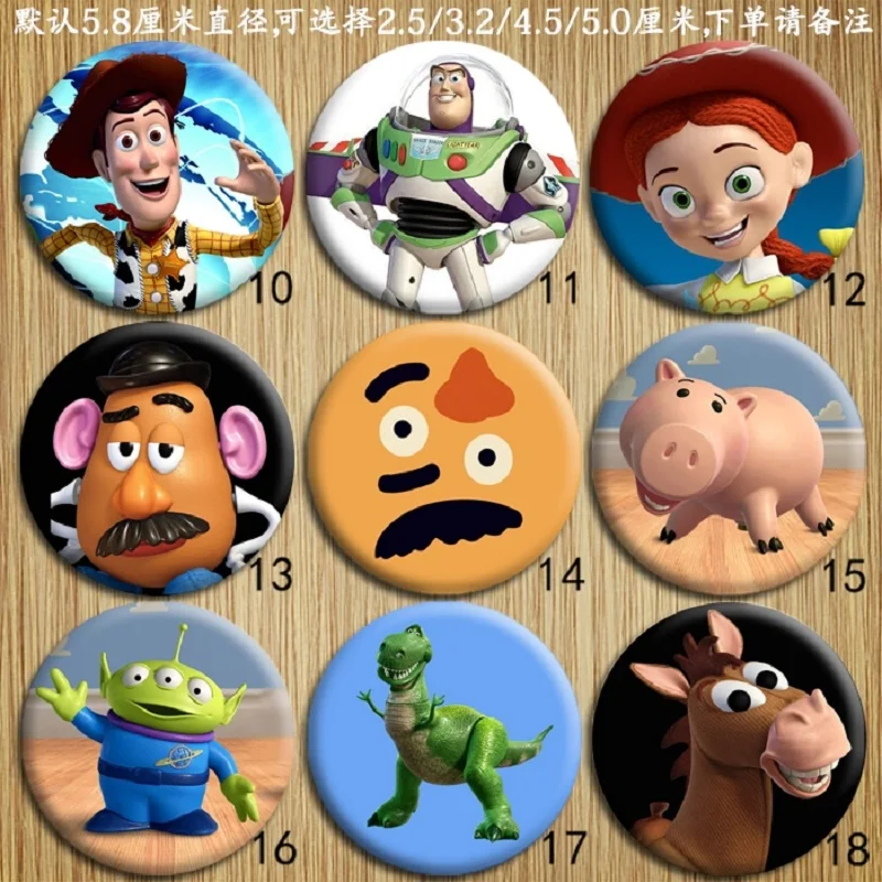 

Classic Cartoon for Disney Toy Story Buzz Lotso Woody Brooches Rex Jessie Mr.Potato Badge Clothes Accessories Gifts for Friend