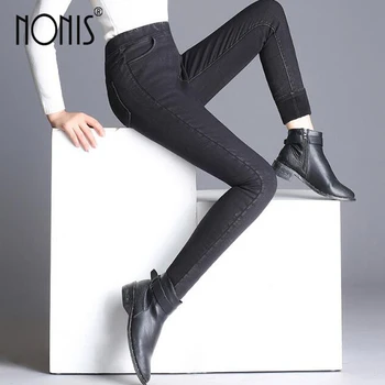 

Nonis Velvet Warm Winter Pants For Women 2017 Black Elastic Waist Skinny Pencil Pants Femme Leggings Black Plus Size 5XL 6XL