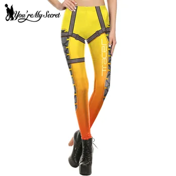 

[You're My Secret] New Leggins Women Leggings Bottoms Cosplay Super HERO Tracer Winter Comic Bandage Legging Mujer Pants