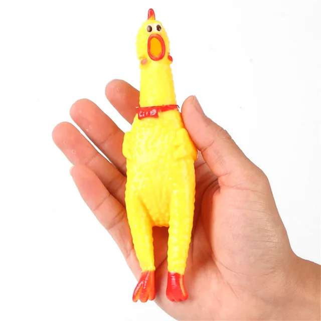 17cm Novelty Screaming Rubber Chicken Squeeze Sound Toy Pets Toy