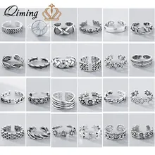 Богемия Твист Цветок геометрические наборы колец лист серебряные костяшки пальцев ног палец кольцо для женщин Тайский Серебряный Винтаж Ретро ювелирные изделия Bague