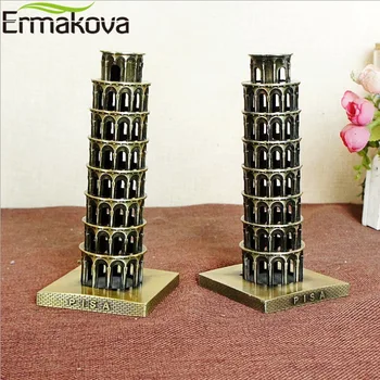 

ERMAKOVA Metal Leaning Tower Of Pisa Statue Home Office Decoration Gift