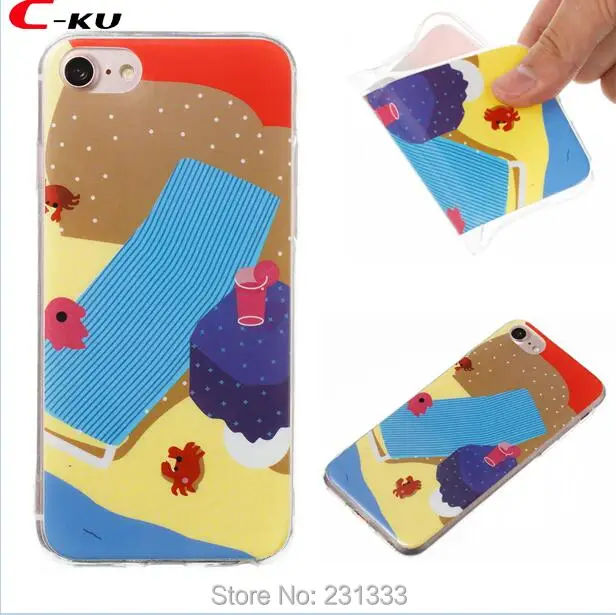 Мягкий ТПУ чехол C-ku для Iphone 8 7 Plus I7 7plus 6 S I6 SE 5 5S милый 3D из резины с изображением