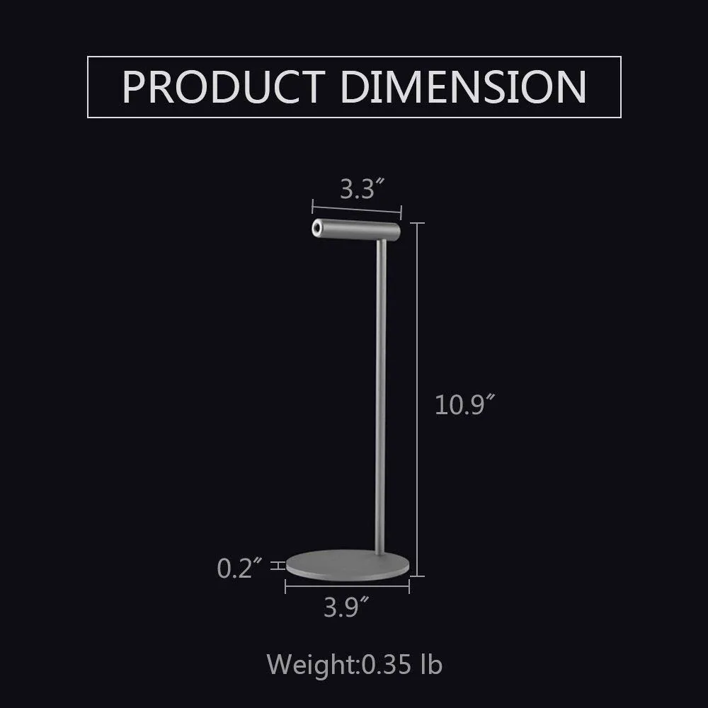 JINSERTA Headphone Holder Aluminum Fashion Design Headphones Stand Headset Desktop Stand Hanger with Solid Base