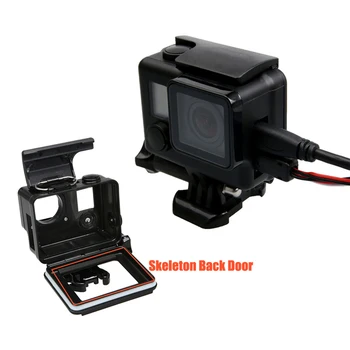 

Skeleton Protective case Housing Side-opening Backdoor with hole Black Out with lens glass for GoPro Hero 4 Accessories