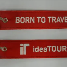 Родился путешествовать идея Tour вышитые брелок с Индивидуальные вышитый логотип, принимать любые Цвет и Размеры