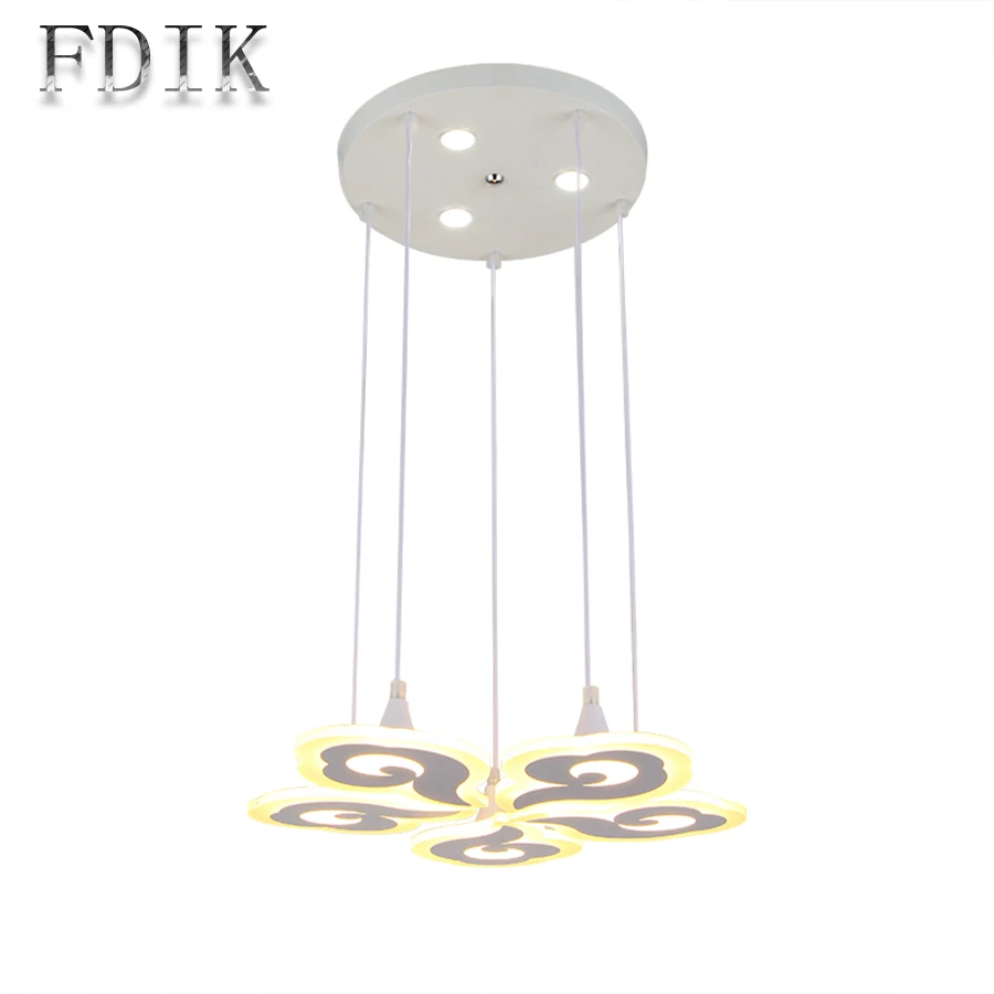 

Creative Auspicious clouds LED Pendant Lamp New Chinese style Tricolor Dimmable Dining Living Room Iron Acrylic Pendant Lights