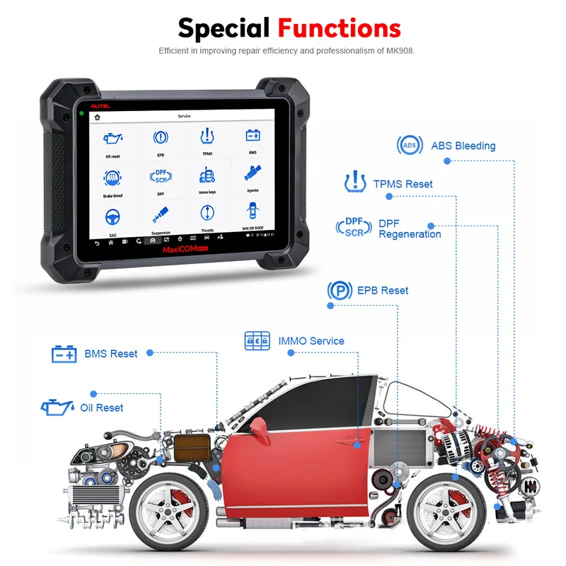Autel MK908 OBD2 сканер диагностический инструмент ECU кодирование двунаправленный Android