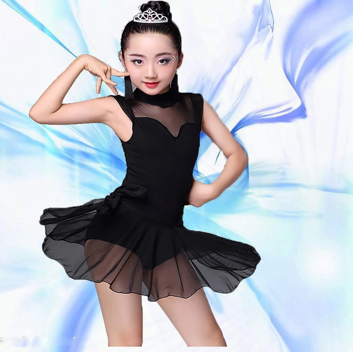 

Latin Dance Wear for Girls Latin Salsa Dress Ballroom Tango Dresses Kids Spandex Ruffle Skirt Children Kids Dancing 2019 Rumba