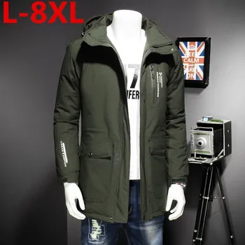 

2018 New plus size 8XL 7XL 6XL Cotton-padded clothes parks men brand clothing warm winter men winter jacket quality winter coat