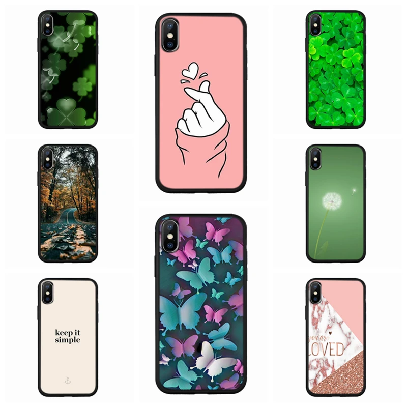 Силиконовый чехол для iPhone X XR XS 6 6S 7 8 Plus с цветочным мраморным узором чехлы