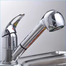 Латунные выдвижные смесители для кухни, с одной ручкой на бортике Кухонные смесители с распылителем, J14724