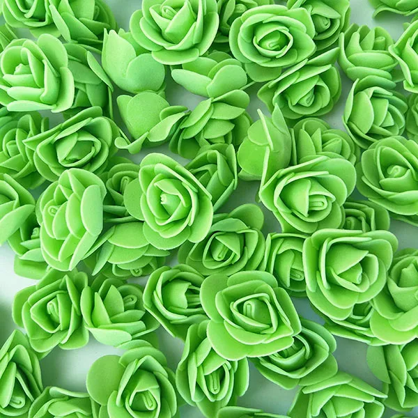 Розы 3,5 см диаметр 500 шт для роз медведь бутон шелк Салли искусственные цветы, изготовленные вручную Свадебные украшения - Цвет: green