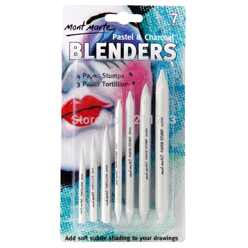 Mont Marte Pastel & Charcoal Blenders paper stumps Tortillon Pack of 7
