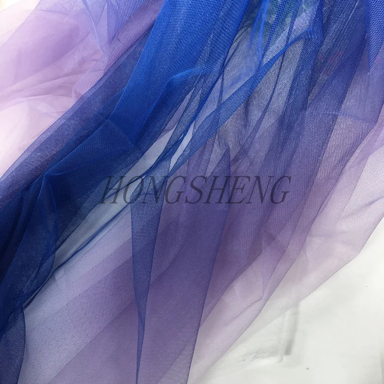 Темно-синяя расшитая бисером жемчужная сетка разноцветная Радужная кружевная ткань Марлевое градиентное детское платье скатерть занавески аксессуары для шитья