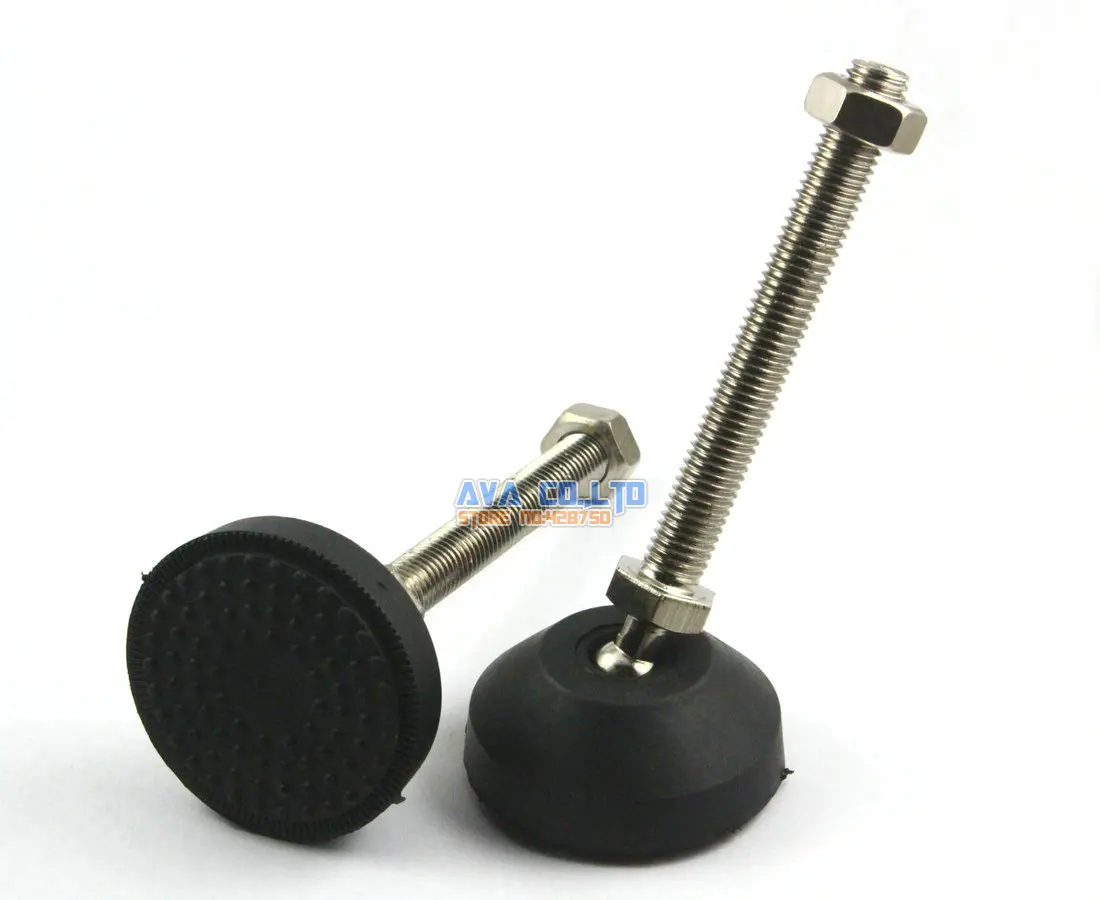 

4 Pieces 60mm Swivel Base M12*100mm Adjustable Lathe Leg Articulating Leveling Feet