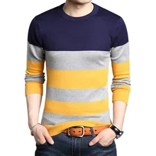 Новая мода весна осень мужские шерстяные пуловеры мужские свитера пуловер