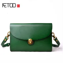 Aetoo первый слой кожи дубления кожи мини женские кожаные искусства простой сумка небольшая площадь посылка