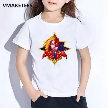 

Kids Captain Marvel Cartoon Print T-shirt Children Super Hero Funny Clothes Girls & Boys Summer White Baby T shirt,HKP5232