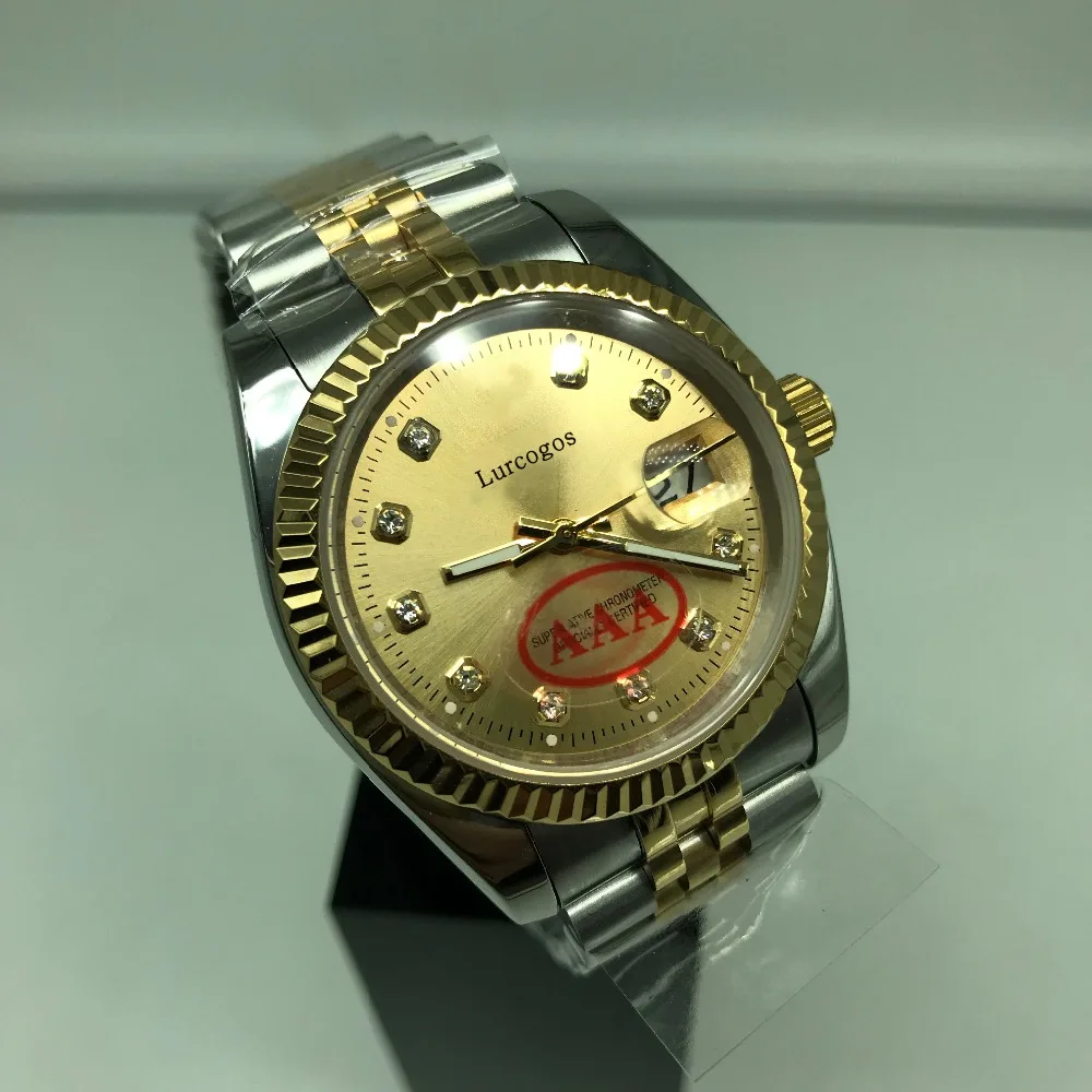 

11 colors 36mm&40mm unisex gold dial watch Glide Smooth second hand watch luminous mechanical Watches datejust AAA