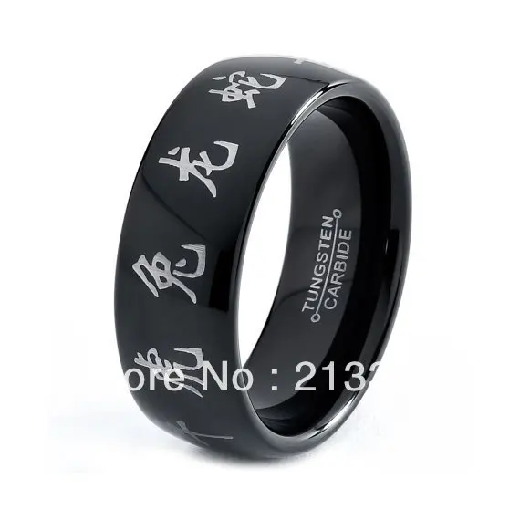 

FREE SHIPPING!USA WHOLESALES CHEAP PRICE BRAZIL RUSSIA CANADA UK HOT SELLING 8MM DOME Chinese Zodiac BRIDALTUNGSTEN WEDDING RING