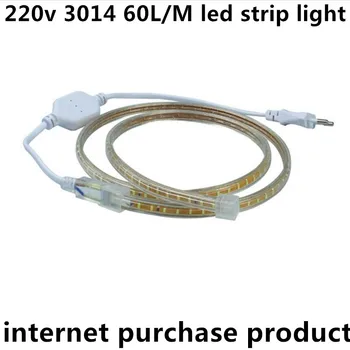 

1m strip AC220V Waterproof IP67 super bright LED Strip light 3014 SMD Flexible Light 60Led/m, White, Warm white, Blue, RGB,