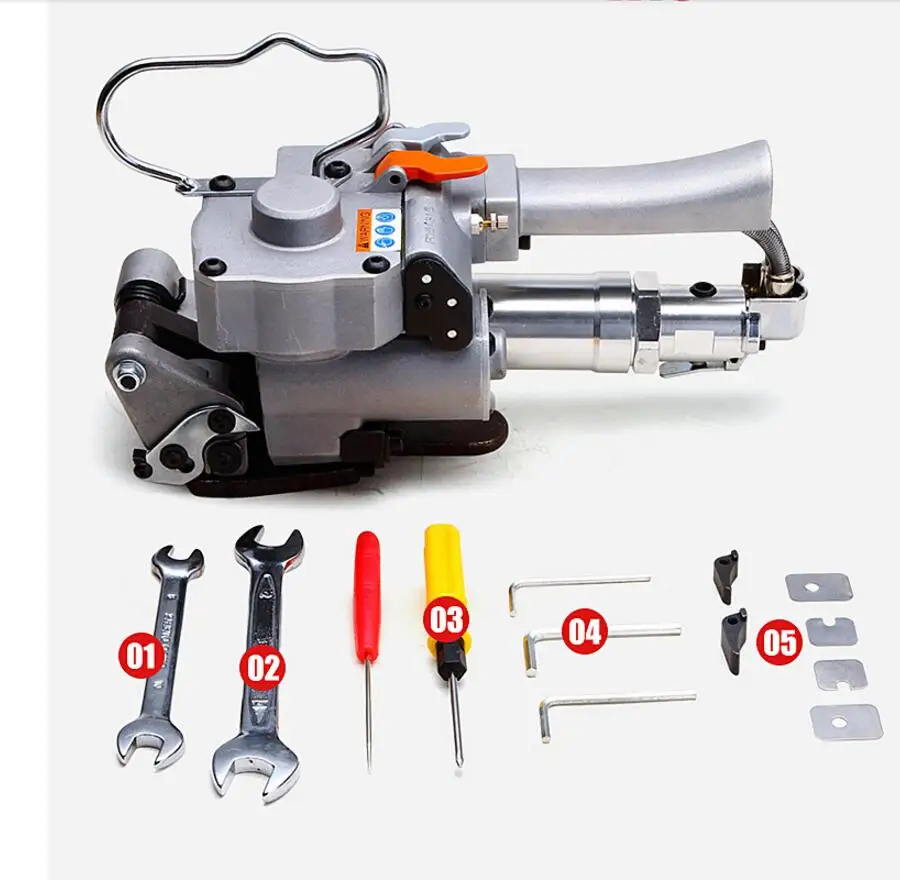 Портативный пневматический обвязки окантовкой инструмент PET/PP AQD-19 width13-19mm коробки firction упаковочная машина