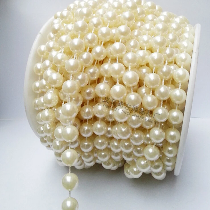 20m 10mm/roll pearl Beads chain Garland strands Wedding Party pearl