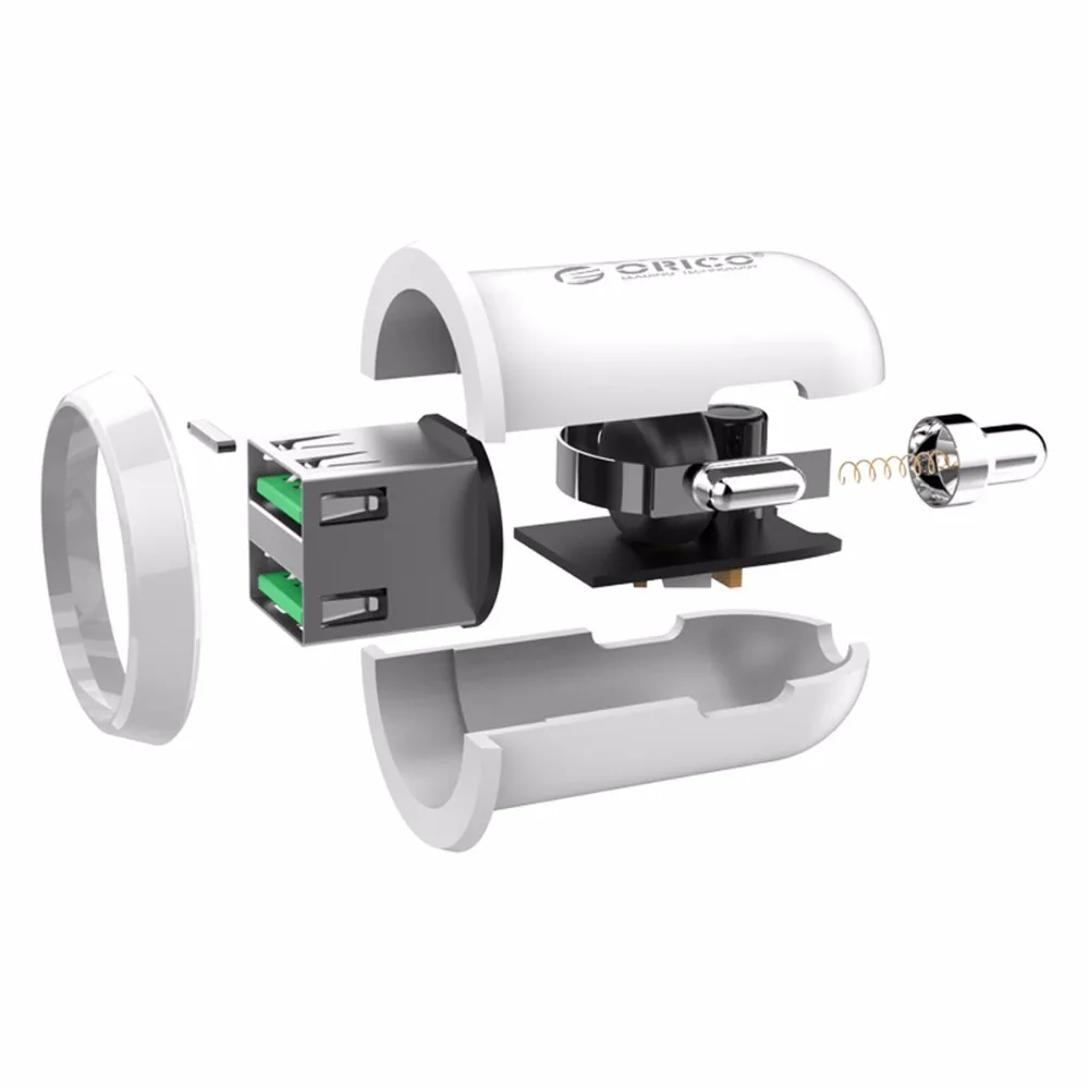 Автомобильное зарядное устройство ORICO с двумя USB выходами 17 Вт интеллектуальная