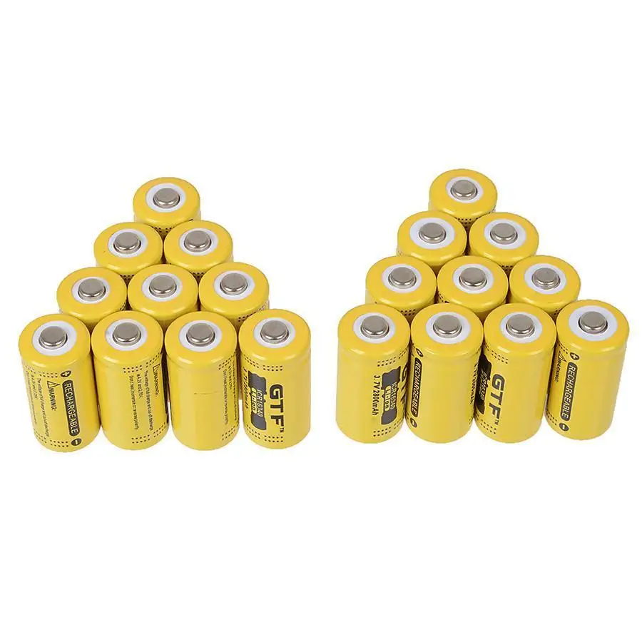 GTF 16340 литий ионная аккумуляторная батарея 3 7 V 2800mAh фонарик литиевая Прямая