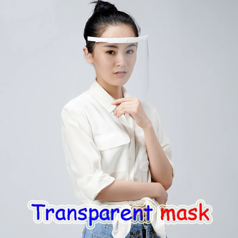 2018 Новый высокой четкости прозрачный ПК материал 2 вида анти-туман Еда маска изменяемый угол гигиенические маски