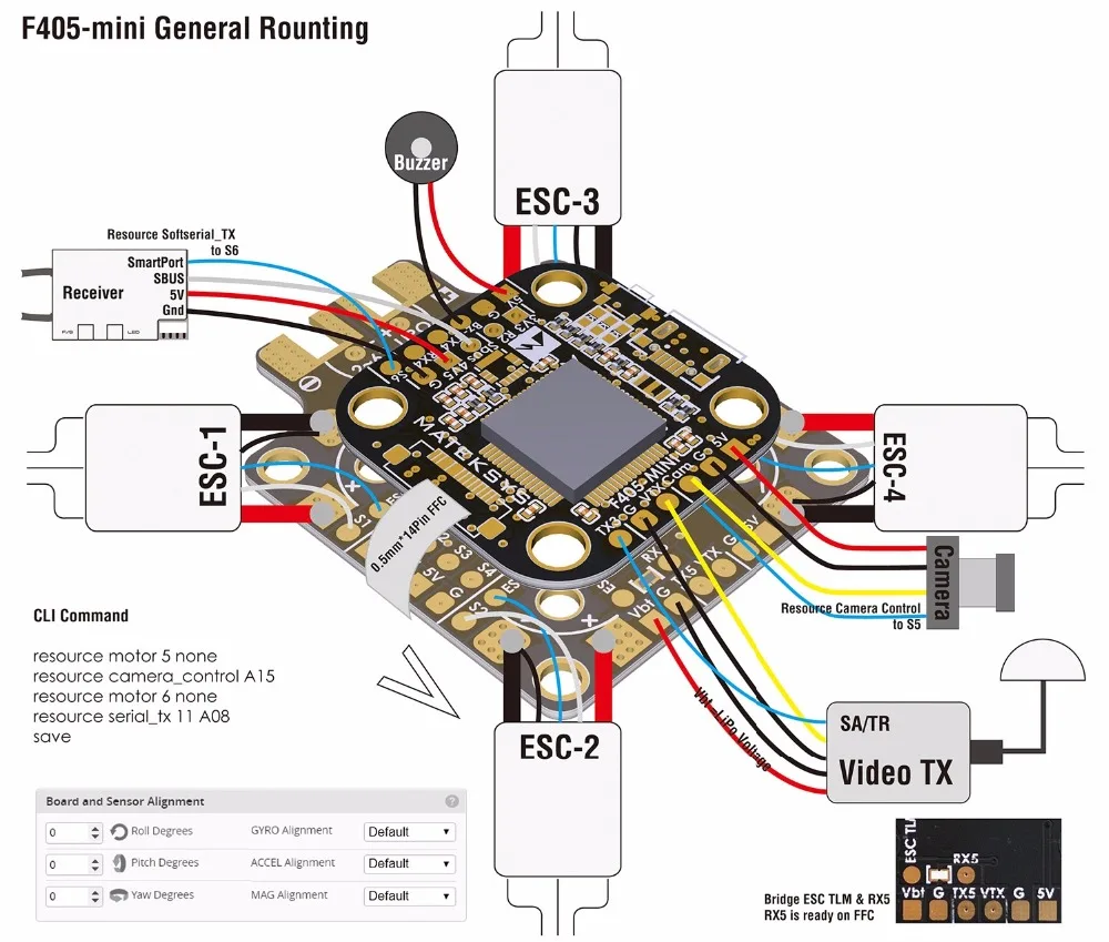 Matek F405 MINI F405 STM32F405 Flight Controller Control ... gopro wiring diagram 