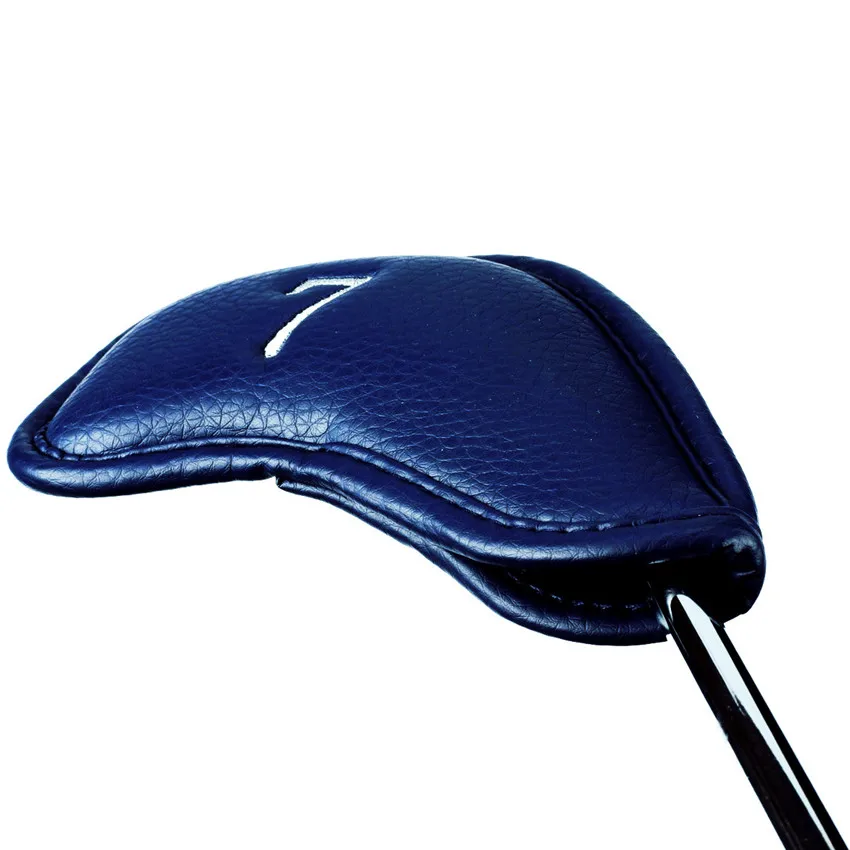 الحديد غطاء مضارب الجولف مجموعة جلدية عدد الكلمات 12 قطعة مضرب نادي الغولف Headcovers مع Velco إسفين دائم الأحمر الأزرق الألوان 3-Sw