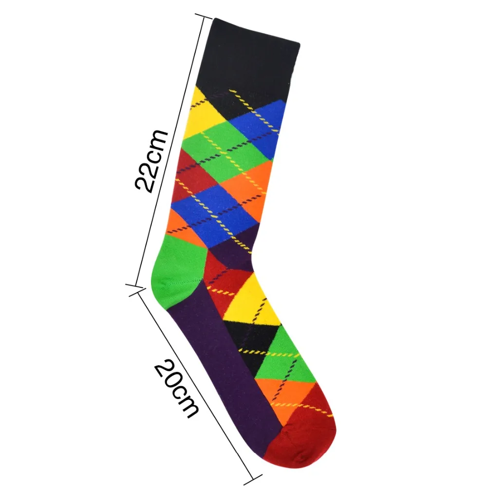 C& Fung, 5 пар в наборе, счастливые мужские носки, брендовые,, забавные разноцветные радужные носки с Аргайлом